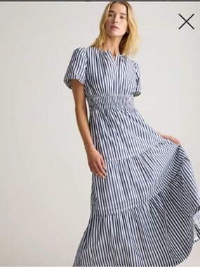 Quince Organic Cotton Striped Tiered Maxi Dress *sold out